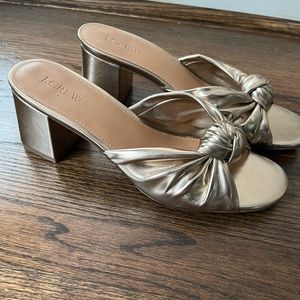 Gold block heel mule sandal size 9.5